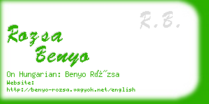 rozsa benyo business card